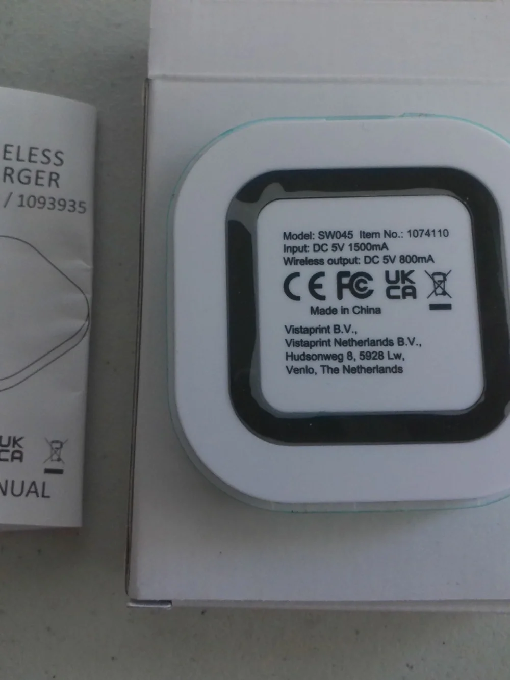 WIRELESS CHARGER 1074110/1093935